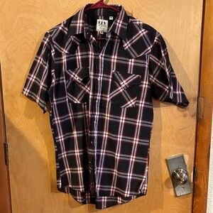 Ely Cattleman Black and Red Checkered Men's Shirt